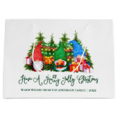 Leuke kalligrafie Holly Jolly Christmas Gnomes Groot Cadeauzakje (Voorkant)