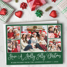 Leuke kalligrafie Holly Jolly Christmas Green