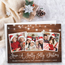 Leuke kalligrafie Holly Jolly Christmas Wood