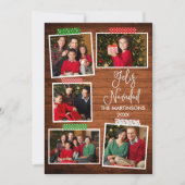 Leuke kalligrafie hout Feliz Navidad Craft Tape Feestdagenkaart (Voorkant)