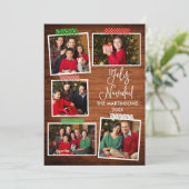 Leuke kalligrafie hout Feliz Navidad Craft Tape Feestdagenkaart (Staand voorkant)