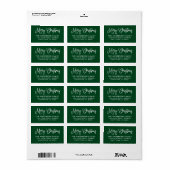 Leuke kalligrafie Script Christmas Green Adres Etiket (Full Sheet)