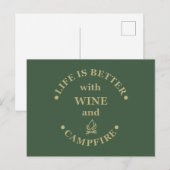 Leuke kampeer- en wijnspreuken briefkaart (Voorkant / Achterkant)