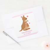 Leuke Kangoeroe Baby shower Party Treats Vierkante Sticker (Envelop)