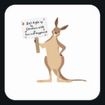 Leuke kangoeroe christmas vierkante stickers<br><div class="desc">Voeg een feestelijk tintje toe aan uw vakantieseizoen met ons Kangaroo Kerst sticker! Deze schattige sticker is voorzien van een kangoeroe gekleed in zijn beste vakantie, klaar om te springen in de kerstsfeer. Perfect voor het versieren van uw geschenken, kaarten en decoraties, het voegt een Aussie twist aan uw vieringen....</div>