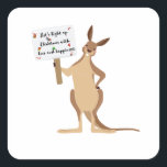 Leuke kangoeroe christmas vierkante stickers<br><div class="desc">Voeg een feestelijk tintje toe aan uw vakantieseizoen met ons Kangaroo Kerst sticker! Deze schattige sticker is voorzien van een kangoeroe gekleed in zijn beste vakantie, klaar om te springen in de kerstsfeer. Perfect voor het versieren van uw geschenken, kaarten en decoraties, het voegt een Aussie twist aan uw vieringen....</div>