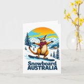 Leuke kangoeroe snowboarden in Australië Kaart (Gele Bloem)