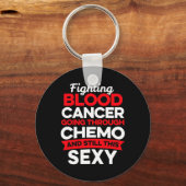 Leuke kankerbestrijder Bloedkanker Patiënt Chemo T Sleutelhanger (Voorkant)