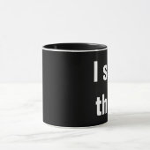 Leuke kantoor quote op zwart mok (Midden)