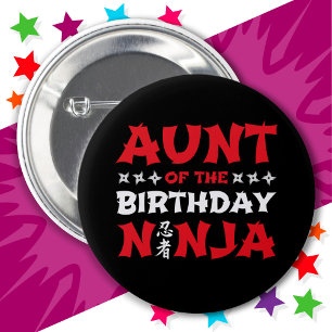 Leuke Karate Party Kinder Tante van de Verjaardag Ronde Button 5,7 Cm