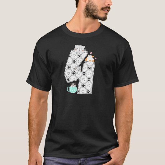 Leuke Kat 4e Verjaardag Katten Huisdier Eigenaar G T-shirt (Voorkant)