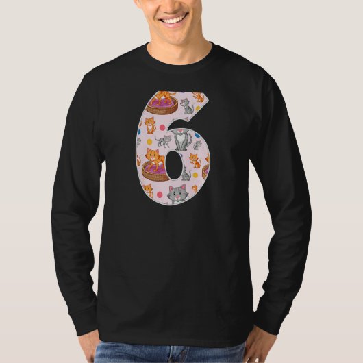 Leuke kat 6e verjaardag katten huisdier eigenaar G T-shirt (Voorkant)