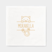 Leuke kat aangepaste naam folie servetten (Voorkant)