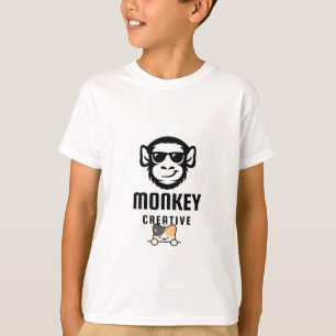 Leuke kat & aap ontwerp T-shirt