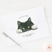 Leuke kat adres envelop sticker label (Envelop)