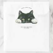 Leuke kat adres envelop sticker label (Tas)