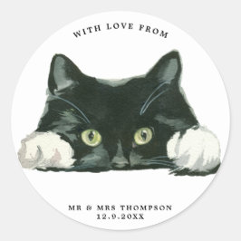 Leuke kat adres envelop sticker label