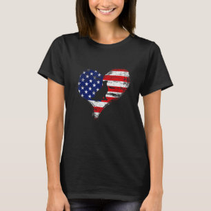 Leuke Kat Amerikaanse Vlag Hart USA Patriottische T-shirt