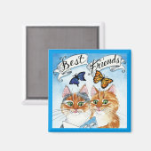 Leuke kat beste vrienden magneet (Voorkant / Achterkant)