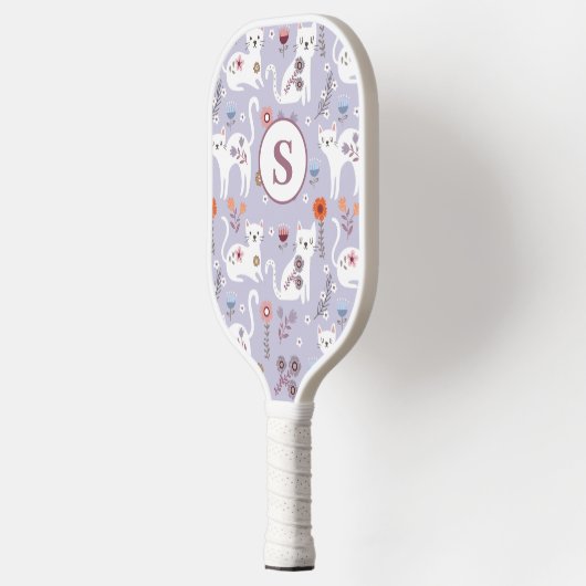 Leuke Kat Bloemen Monogram Pickleball Paddle (Links)