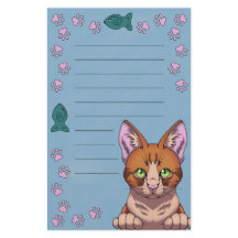Leuke kat briefpapier (gevoerd)