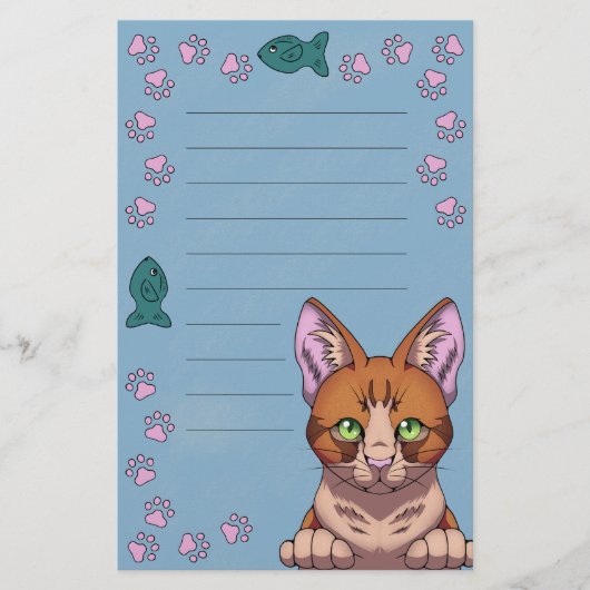 Leuke kat briefpapier (gevoerd) (Voorkant)