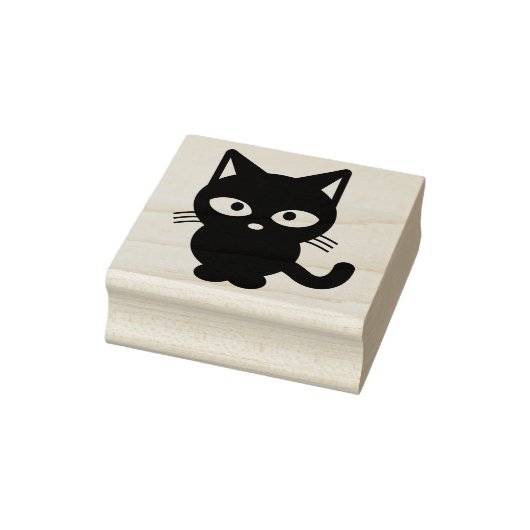 Leuke Kat cartoon grote ogen Rubberstempel (Stempel)