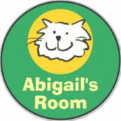 Leuke Kat Cartoon Sticker voor Kinderslaapkamer (Voorkant)
