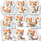Leuke kat Custom-Cut Vinyl Sticker (Voorkant)