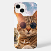 Leuke kat draagt een zonnebril in Miami Sun Case-Mate iPhone Case (Achterkant)