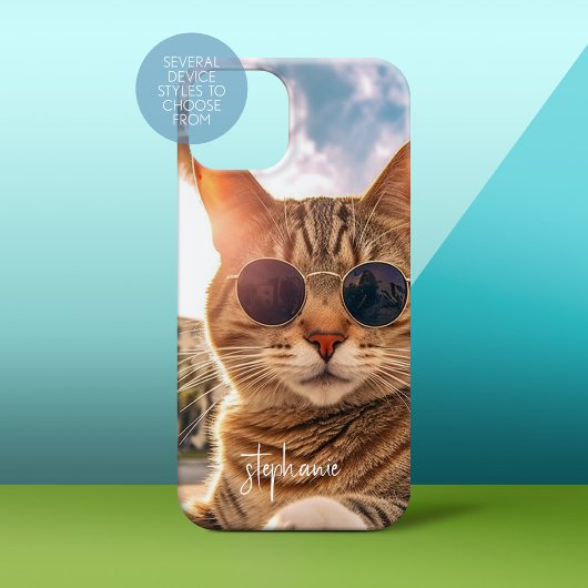 Leuke kat draagt een zonnebril in Miami Sun Case-Mate iPhone Case