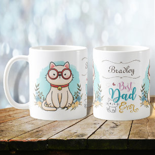 Leuke kat dragen bril beste papa ooit thema koffiemok