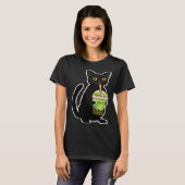 Leuke kat Drink theekostuumthee T-shirt (Voorkant volledig)