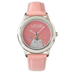 Leuke Kat Eenhoorn Roze Horloge