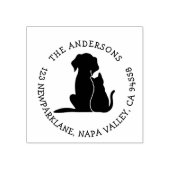 Leuke Kat en Hond - Familienaam en Retouradres Rubberstempel (Afrduk)