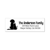 Leuke Kat en Hond - Familienaam en Retouradres Zelfinktende Stempel (Design)