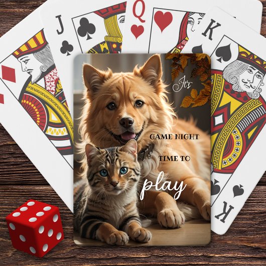Leuke Kat en Hond Game Night Pokerkaarten