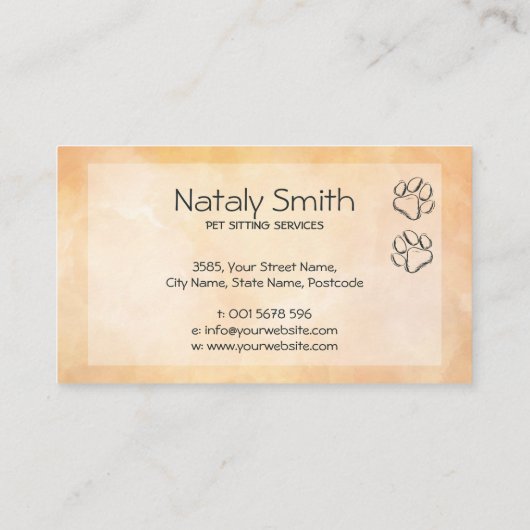 Leuke kat en hond illustratie visitekaartje (Achterkant)