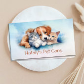 Leuke kat en hond illustratie visitekaartje
