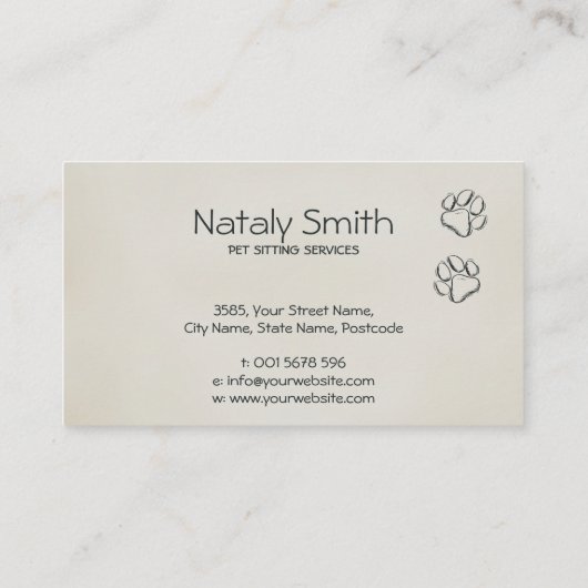 Leuke kat en hond illustratie visitekaartje (Achterkant)