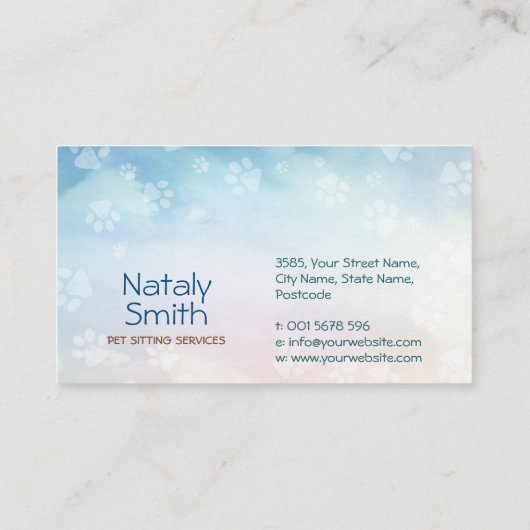 Leuke kat en hond illustratie visitekaartje (Achterkant)