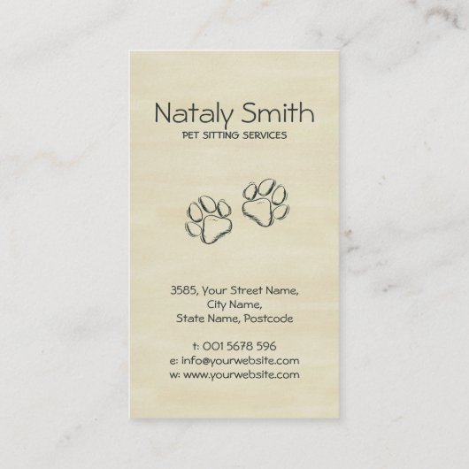 Leuke Kat en Hond Waterverf Illustratie Visitekaartje (Achterkant)