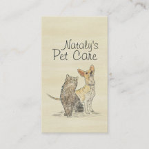 Leuke Kat en Hond Waterverf Illustratie