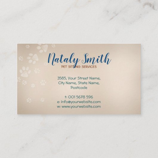 Leuke Kat en Hond Waterverf Illustratie Visitekaartje (Achterkant)