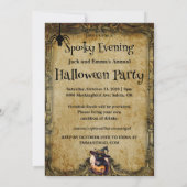 Leuke Kat en Pompoen Halloween Feestuitnodiging Kaart (Achterkant)