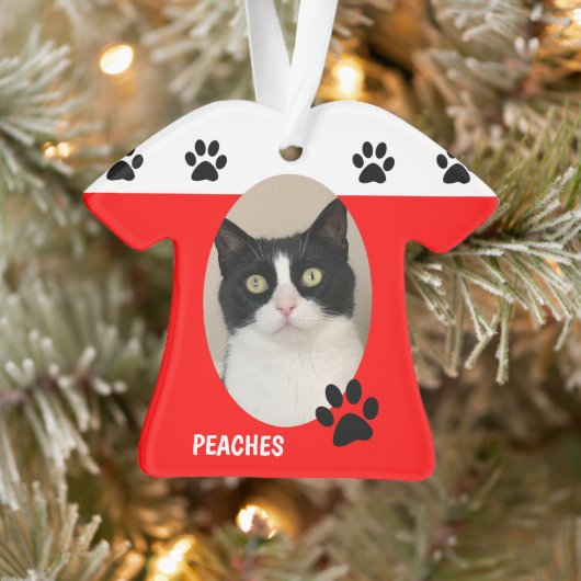Leuke kat foto kerst ornament (Boom)
