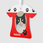 Leuke kat foto kerst ornament (voorkant)