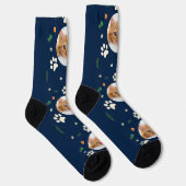 Leuke kat foto Navy Blue Tropical Hawaiian Sokken (Rechts)