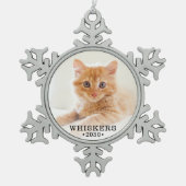 Leuke kat foto tin sneeuwvlok ornament (Voorkant)