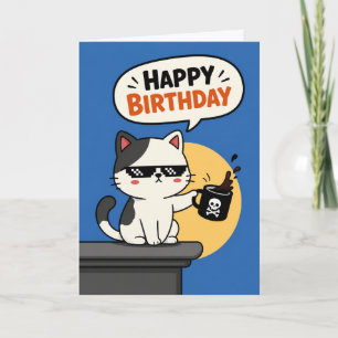 Leuke Kat Fun Moderne Verjaardagsgroet voor Alle L Kaart